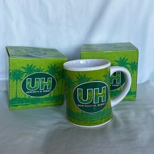 Island Heritage University of Hawaii Green Coffee Mugs